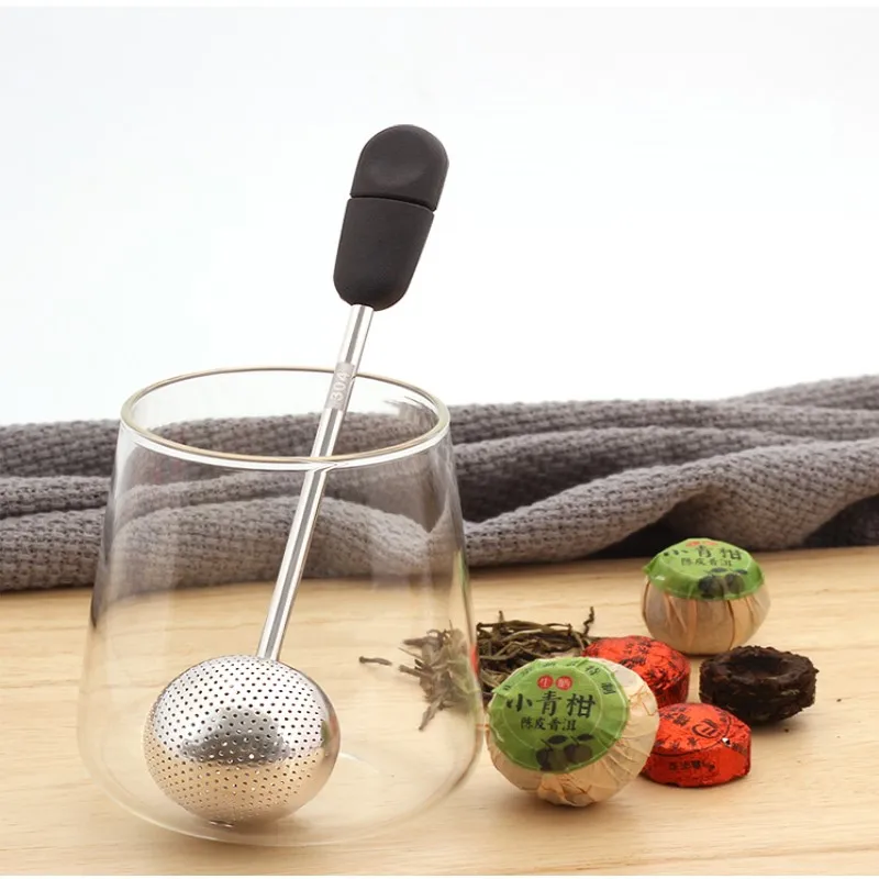 Description Picture 5 of itemMultifunction Tea Infuser Single-sided Rotating Tea Infuser Ball Tea Filter Mesh With Soft Handle Portable Fine Mesh Tea Filter