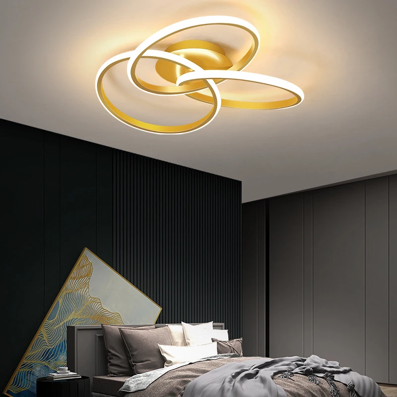 Modern LED Ceiling Light Minimalist Acrylic Shamrock Three Ring Indoor Lamp Living Room Bedroom Dining Rooms Illumination Lustre