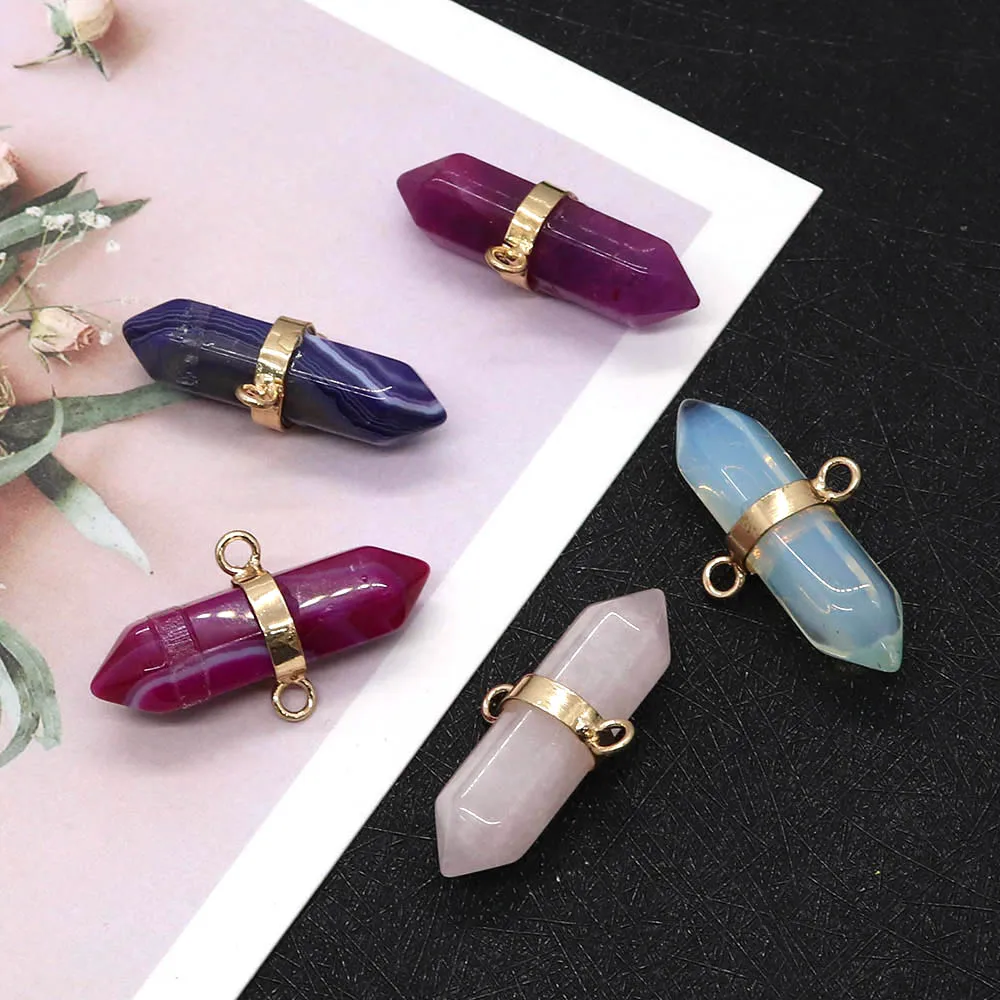 

Натуральный розовый КВАРЦЕВЫЙ опал, Хрустальный шестиугольный маятник рейки, двойное отверстие, подвеска, Очаровательные Подвески «сделай сам», изготовление ювелирных изделий, ожерелье, подвеска