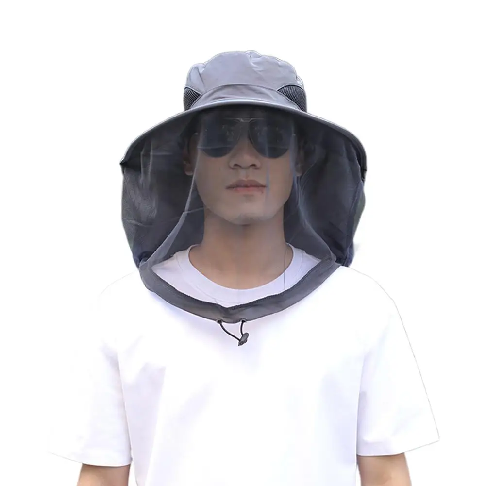 접이식 모기 모자, 숨겨진 그물망, 벌레 퇴치, 캐주얼 야외용, 자외선 차단, 낚시 모자, 파나마 모자