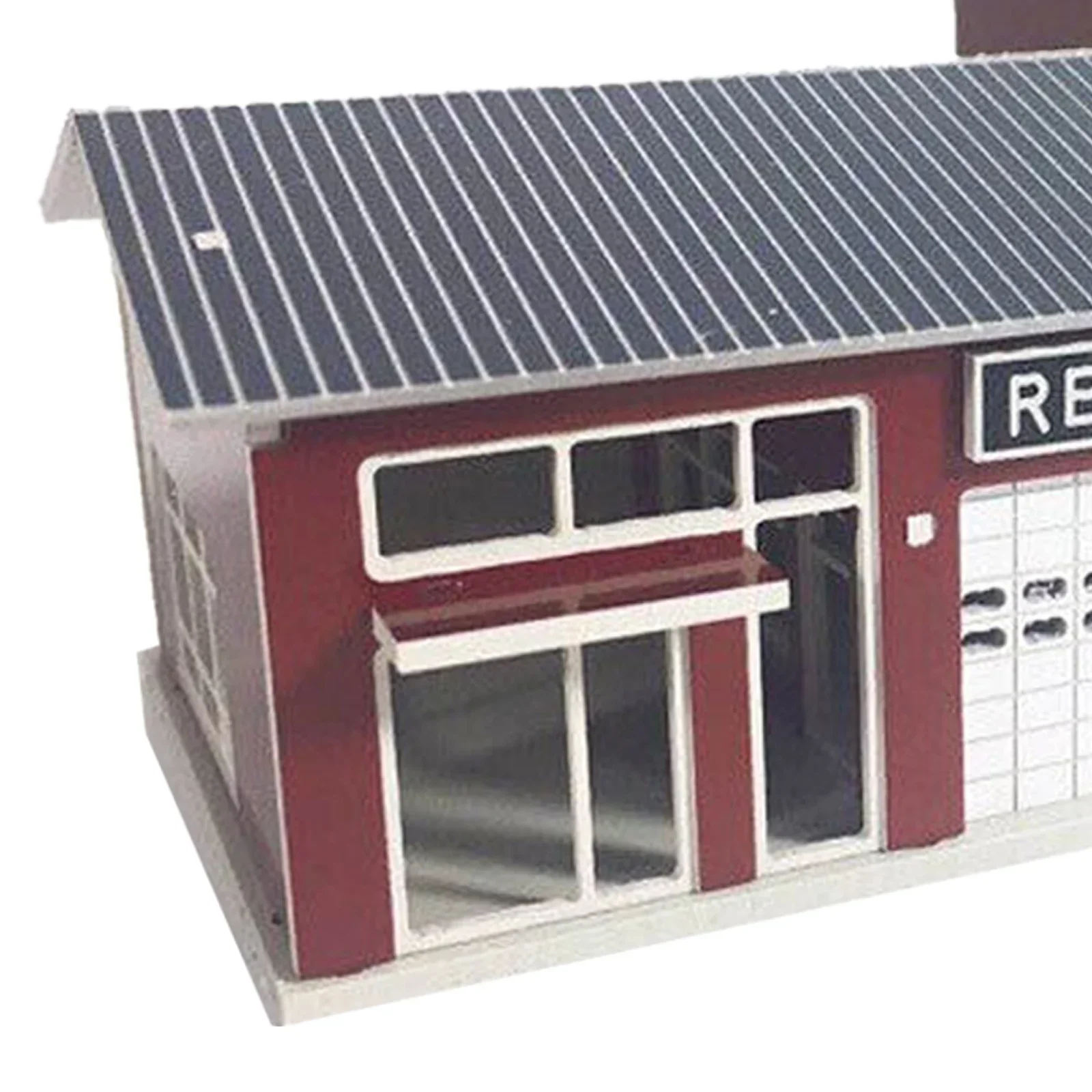 1/160 N Scale Buildings Train Railway Layout Modern Repair BUS Garage Model DIY toys for children modeling hobby gifts 5