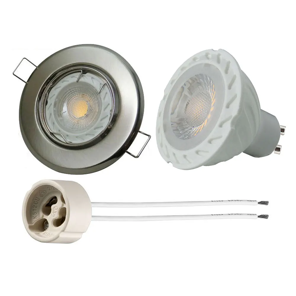 

GU10 Down Light Spotlight 5W LED 50W Halogen Bulbs Equivalent for 65-75mm Cutout Hole Burshed Nickel Face Ceiling Bulb