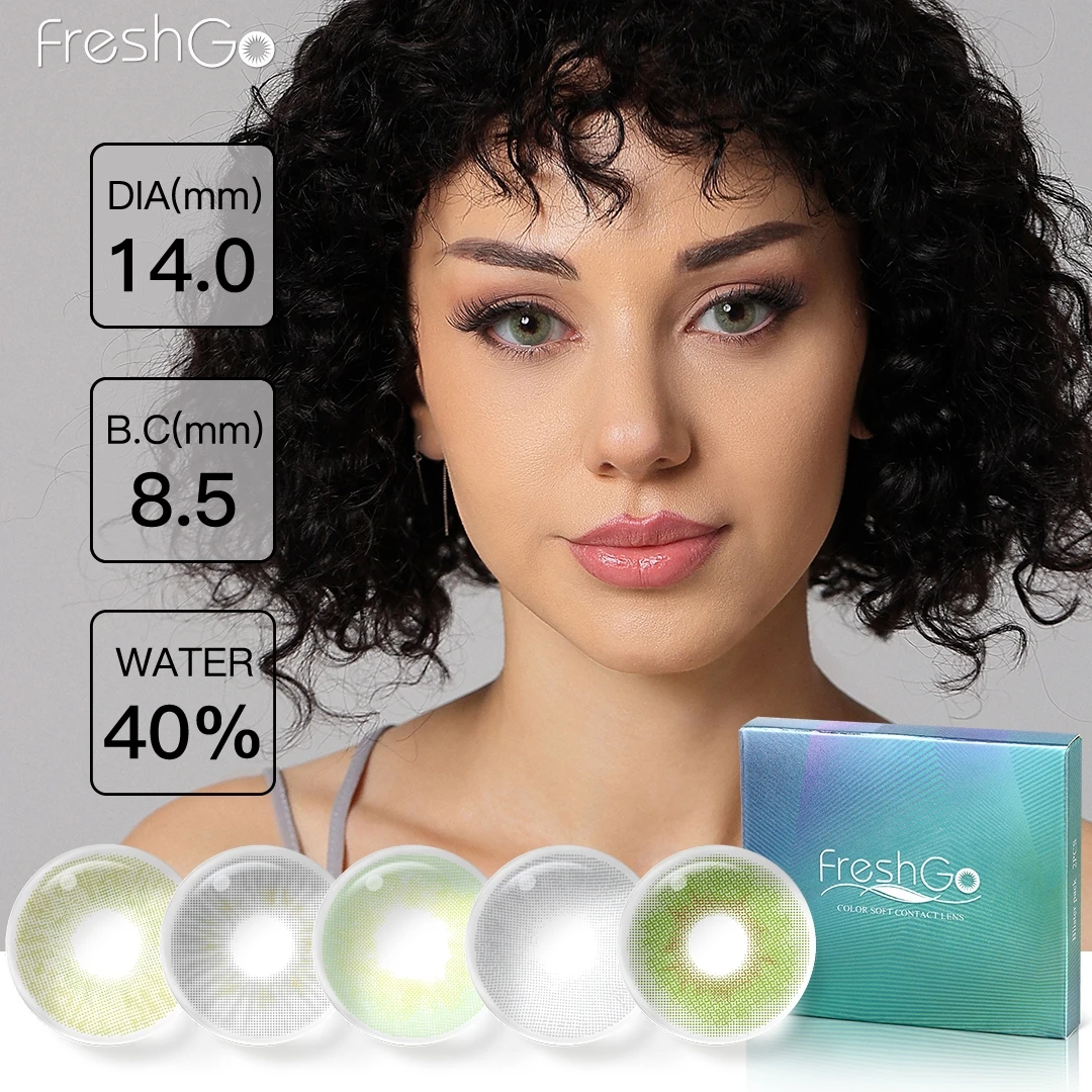 

Freshgo Color Contact Lenses Natural Color Lenses Gray Color 14.0mm Contacts Beauty Cosmetic Color Contact Lenses For Eyes