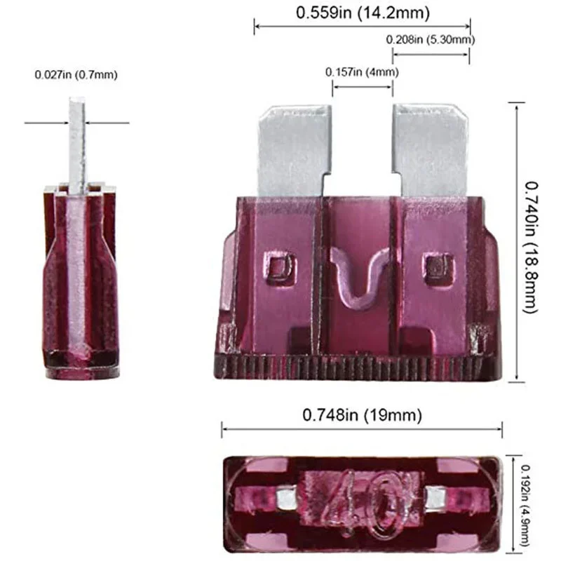 Car Fuses Kit 100/50Ps Profile Medium Size Blade Type Car Fuse Assortment Set Auto Car Truck 2.5/3/5/7.5/10/15/20/25/30/35A Fuse with Box Clip