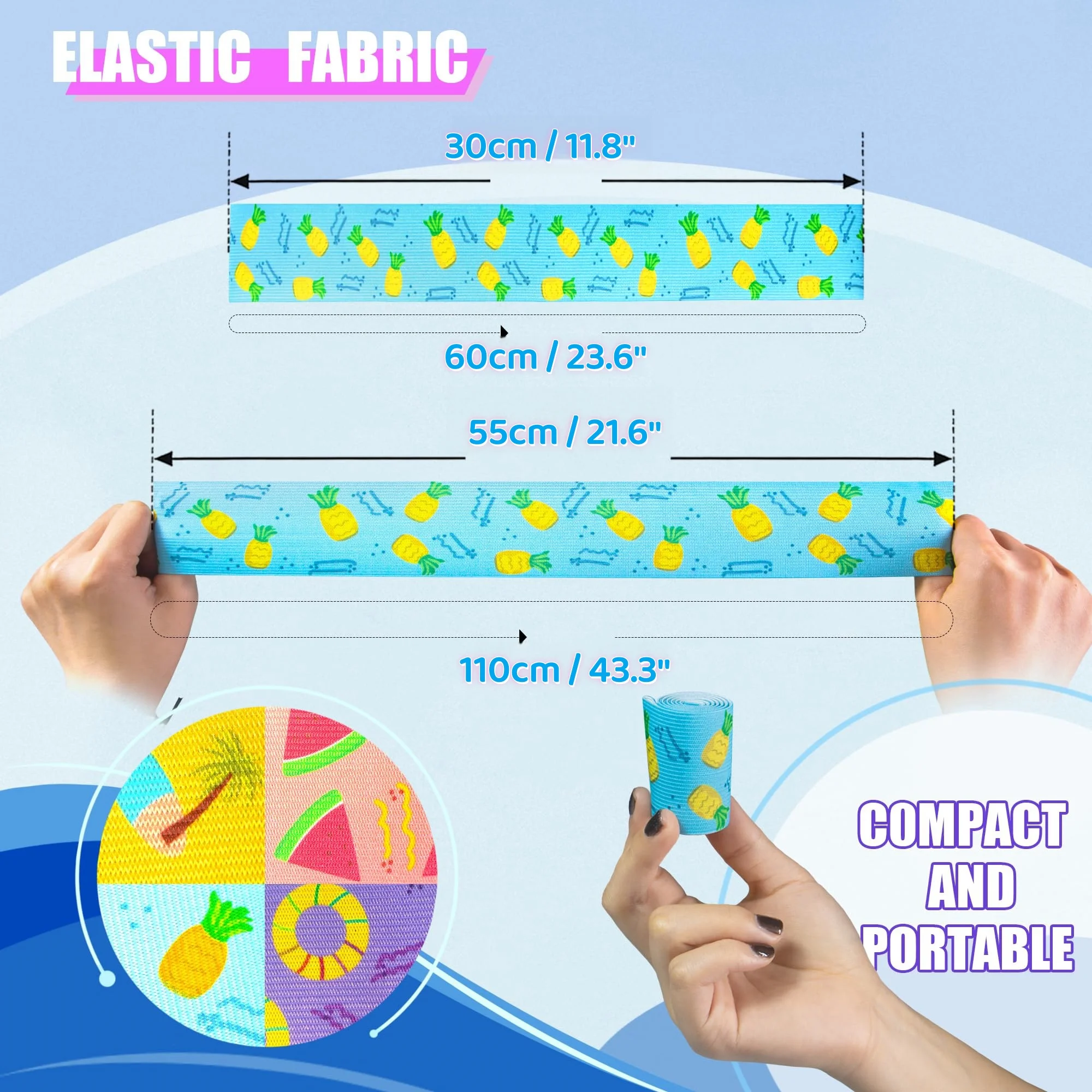 2 Pcs 11.8in Towel Bands for Beach Chairs Wide Windproof Beach Towel Straps  Elastic Bed Sheet Storage Belt Durable Bands Cruise