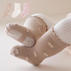 3 Pairs Korean Kids Soft Fashion Cartoon Socks Baby Middle Tube Stockings Long Socks for Infant Toddler Boys Girls Casual Socks