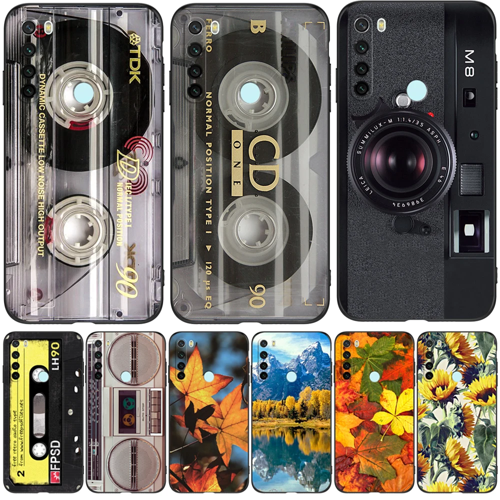 Per Xiaomi Redmi Note 8T Custodia Per Xiaomi Redmi Note 8 2021 Custodia Redmi Note 8 Cover T Custodia In Tpu Nero Retro Old Tape Cassette