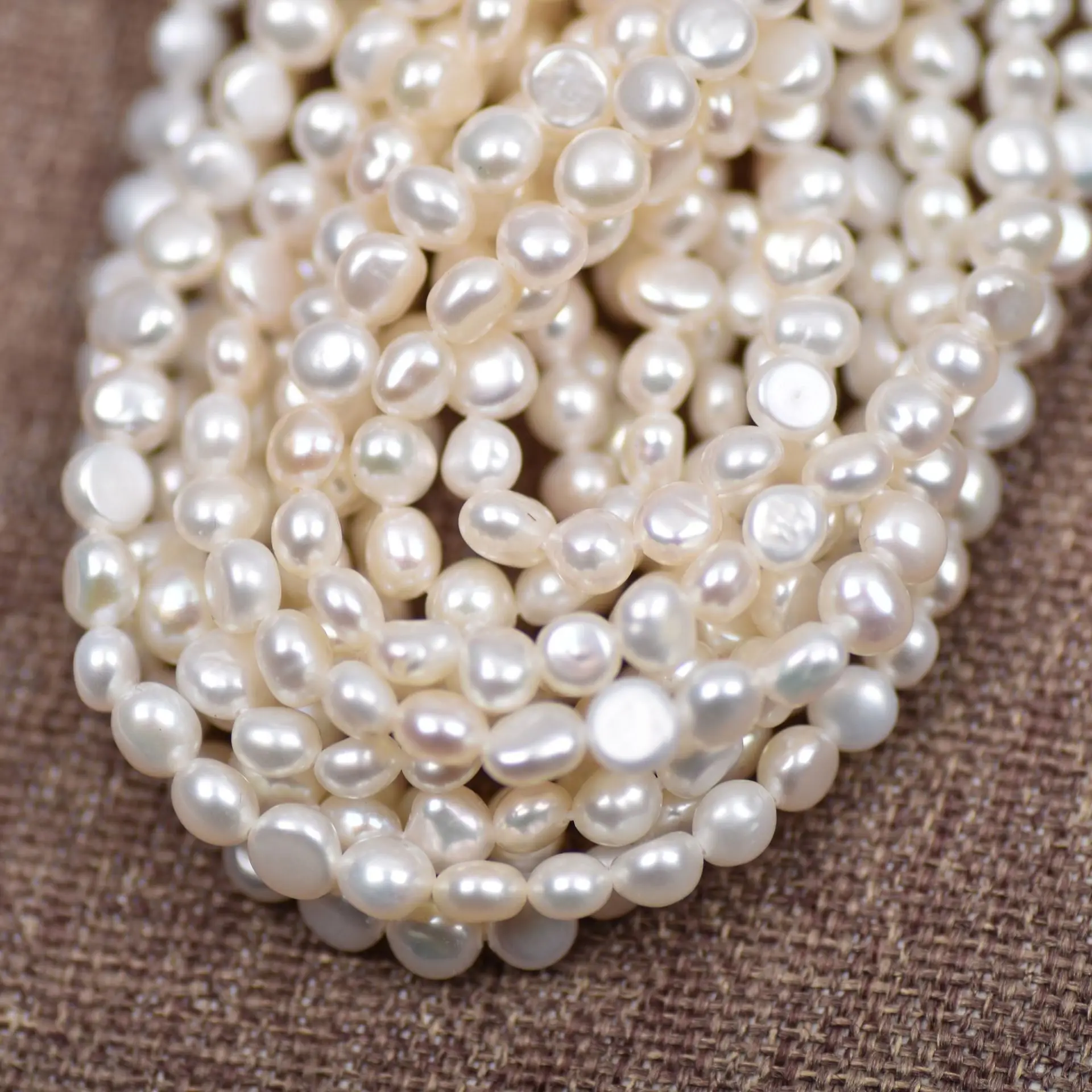 

New Fashion Strong Light 4-5mm Baroque Natural Freshwater Cultured Pearl Loose Beads Jewelry DIY Bracelet Necklace Accessories