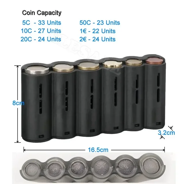 Multi Pockets Waist Wallet With 6 Slots Euro Coin Dispenser Driver Waiter's Purse Coin Sorter Collector Cash Receipt Coins Safe 2