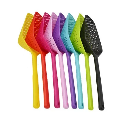 1PC Filter Cooking Shovel Vegetable Strainer Scoop Nylon Spoon Kitchen Accessories Nylon Strainer Scoop Colander Leaking Shovel