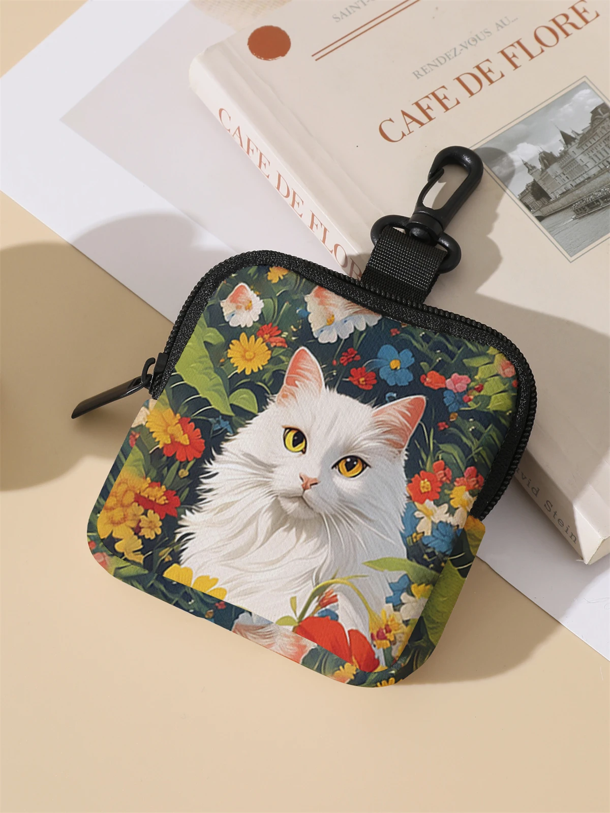 1 cat patterned large capacity coin wallet, digital printed coin wallet, and storage bag are ideal choices for gifts