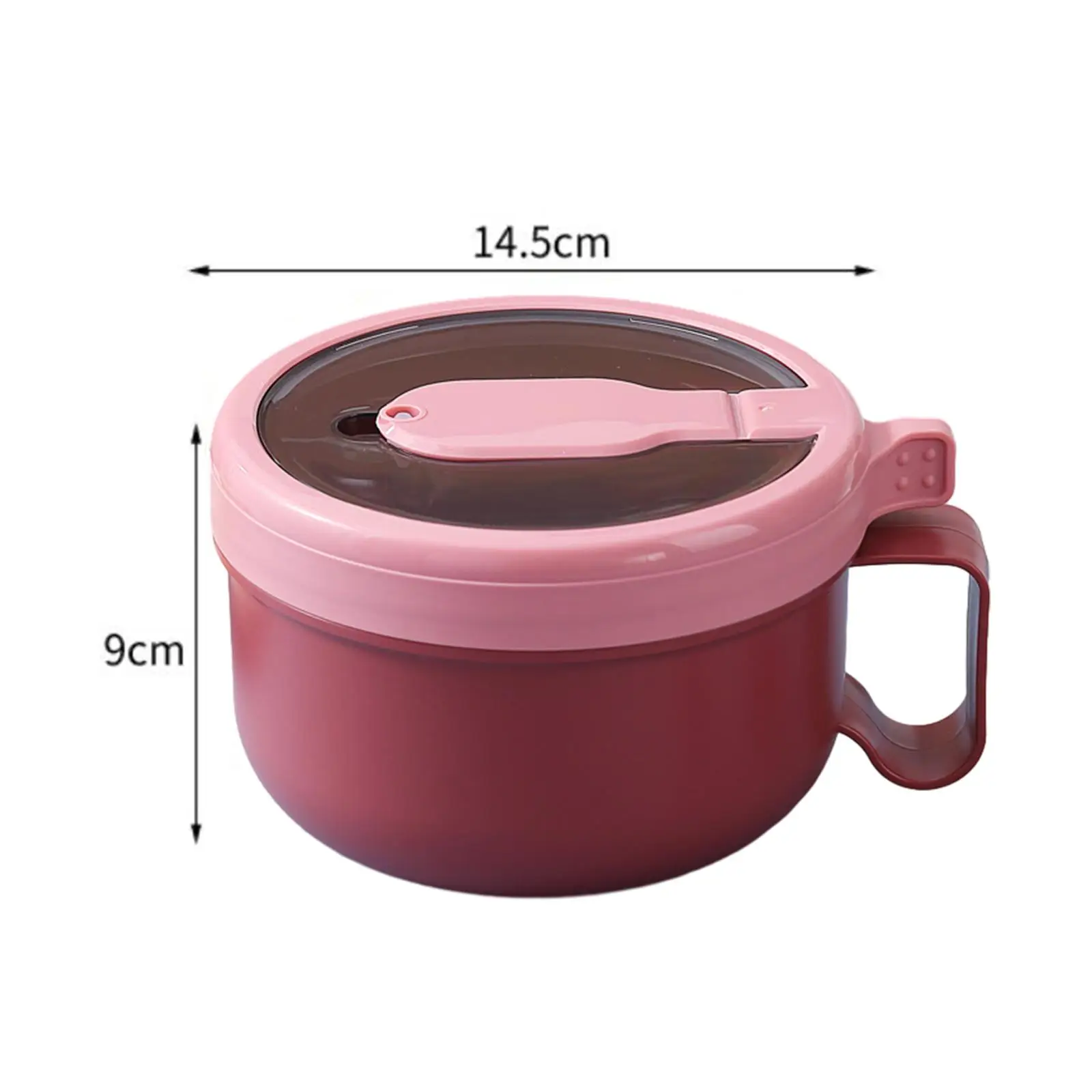 Ramen Bowl 850ml/29oz Kitchen Tableware Serving Bowl Lunch Container with Lid and Handle for Office Travel Camping Picnic Hiking