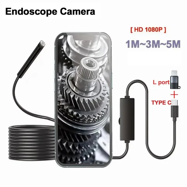 Caméra endoscopique de type C 1080P 2MP 1/3/5/10M, caméra d'inspection, boroscope pour voiture, pipeline, pour Android IOS iphone (15,16) 1