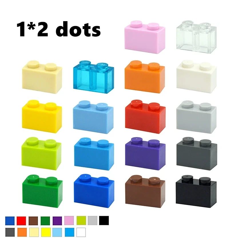 Construction blocks Building blocks 100pcs Bricks Compatible 3004 1x2 Dots DIY Building Blocks Thick Figures Brick Educational Creative Construction Toys For Kids