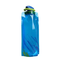 Portable Foldable Water Bag with Carabiner Clip - 700ML, Ideal (Blue)