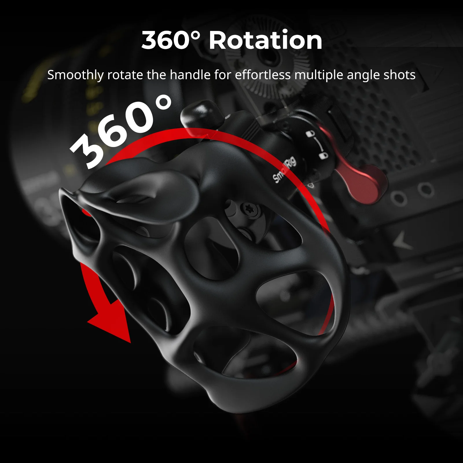 Rotating Side Handle with ARRI Rosette, Handgrip for Camera cages/Shoulder Rig E
