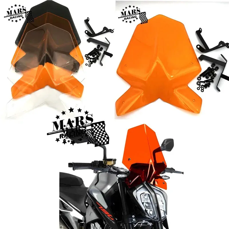 Motorcycle Sports Windshield WindScreen Visor Viser Fits For Duke 125 390 -Duke125 Duke390 Double Bubble
