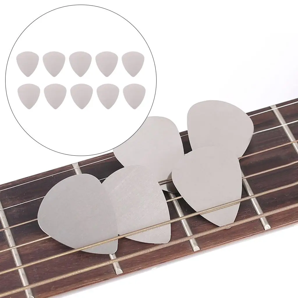 10x Guitar Picks Stainless Steel Thumb Protectors Parts Set Plectrum for Acoustic Guitar