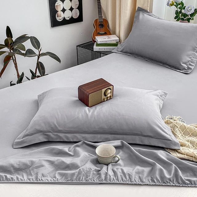 Bonnet de lit de couleur unie, housse de protection antidérapante, drap couvert de poussière, 1 pièce 3