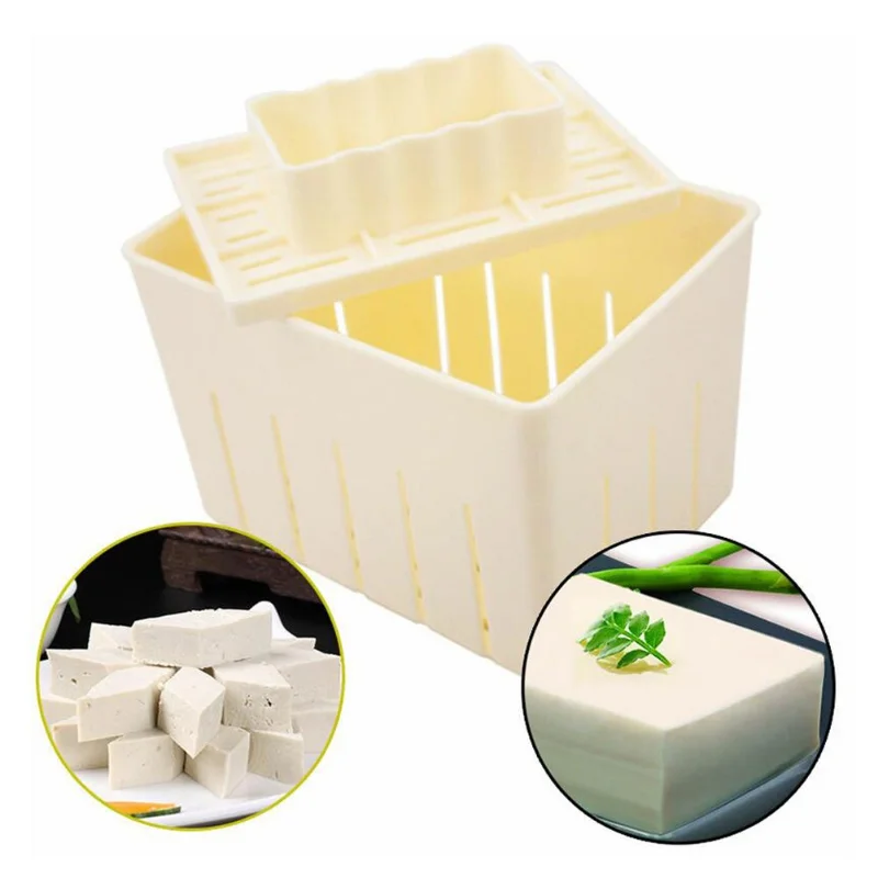 1pc DIY Plastic Homemade Tofu Maker Press Mold Kit Tofu Making Machine Set Soy Pressing Mould with Cheese Cloth Cuisine