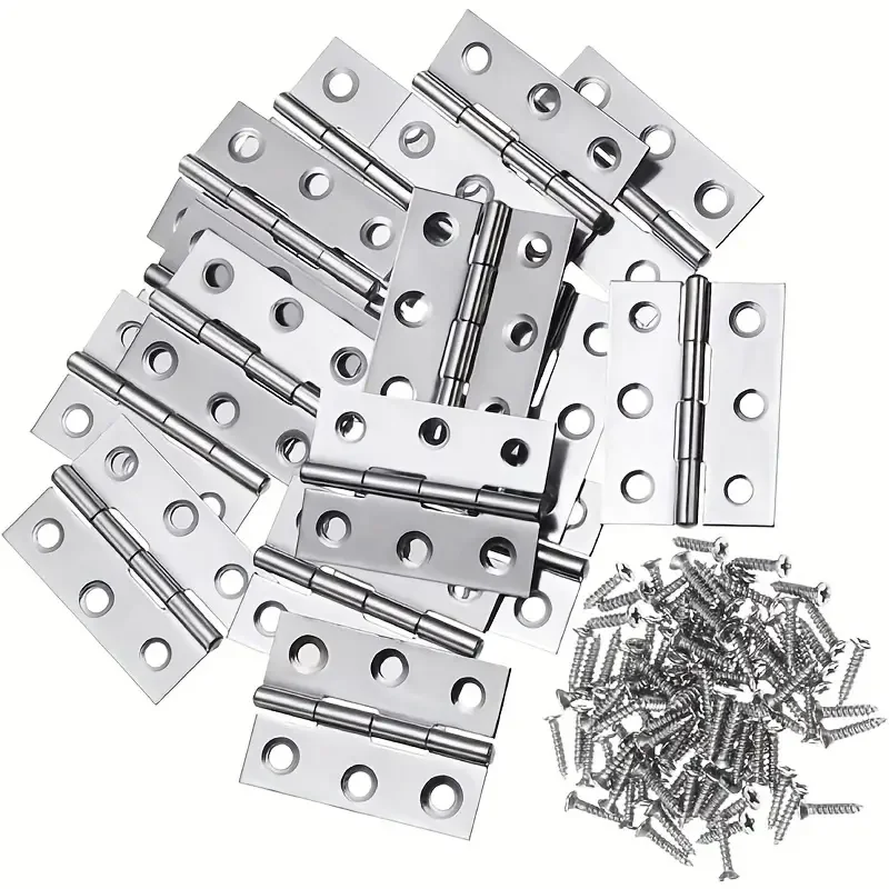 Classic Durable Foldable Stainless Steel Door Hinges 10 Set 60 Screws stainless steel door hinges