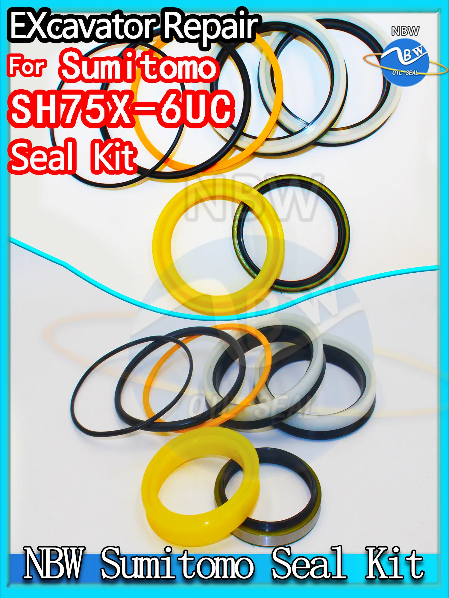 

For Sumitomo SH75X-6UC Excavator Oil Seal Kit High Quality Repair SH75X 6UC Set Pack Heavy Master Excavating Machinery Floating