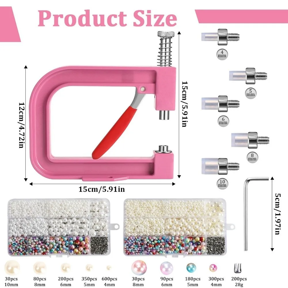 Hand Press Pearl Handmade Setting Machine Portable Fashion Design Bead Setting Tool Alloy Professional Claw Prong Tool