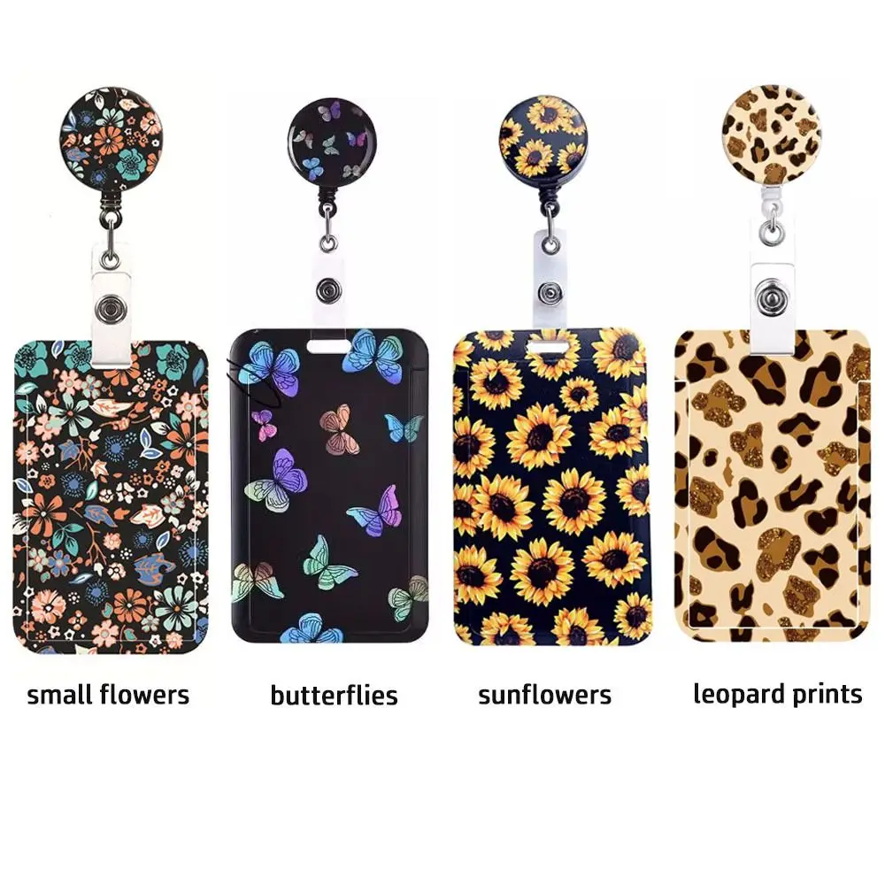 Leopard Print Floral Neck Strap Lanyard