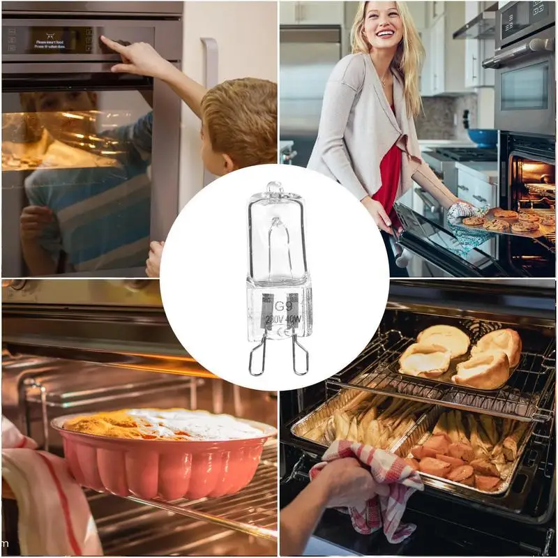 Oven Halogen Lamp Bulb G9 Lamp Head Microwave Light Bulbs 350 Lumens 2600K High-Temperature Resistant Refrigerator Light