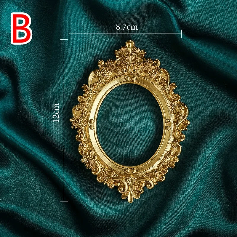 Golden Retro Photo Frame for Nail Art and Jewelry Decoration