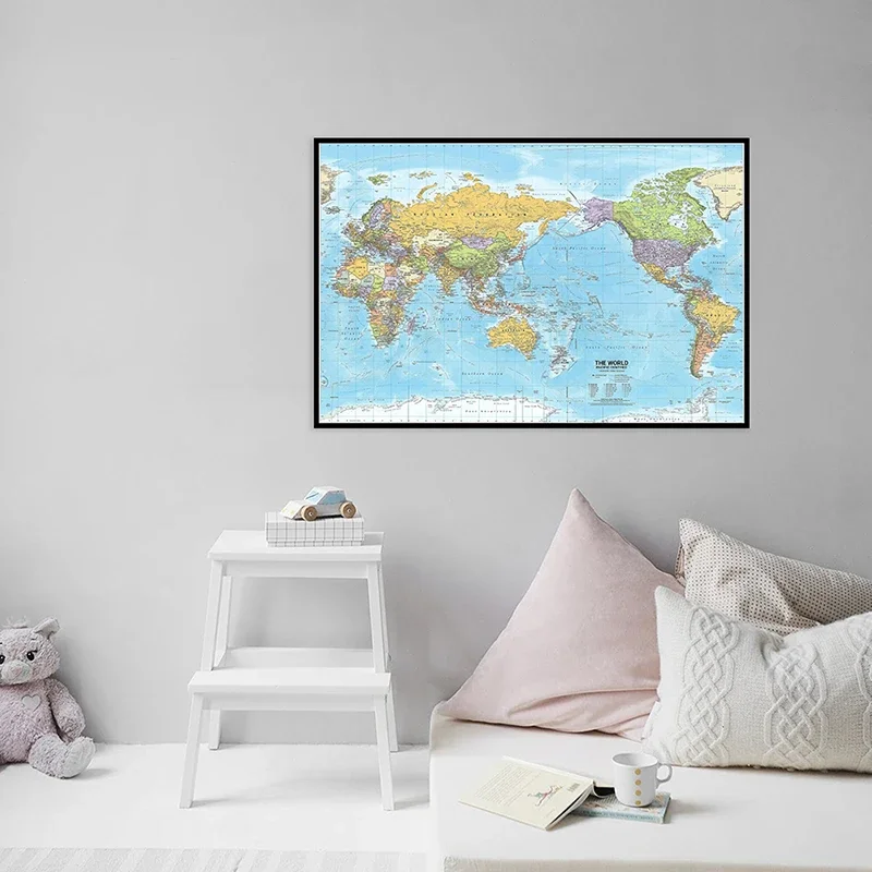 90x60cm 2012 World Map with Distribution Canvas Printings Detailed Map of World Pictures Home School Office Decor Travel