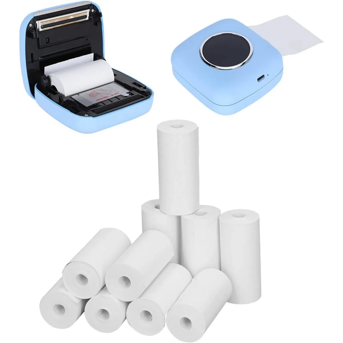 10 Rolls Printable Paper Rolls Mini Printer Paper Thermal Label 57 X 25mm White Printable Heat Sensitive Thermal Paper Rolls