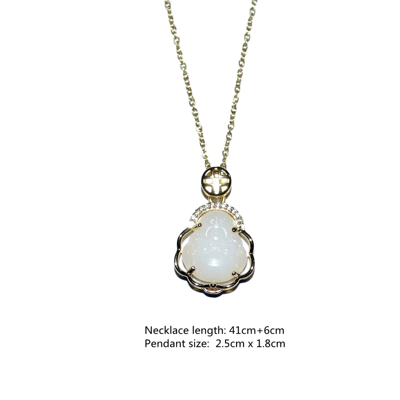 Bling White Pink Buddha Necklace for Women Luxury Jewelry Buddah Necklace Pendant Exquisite Birthday Gift Bling White Pink Buddha Necklace for Women Luxury Jewelry Buddah Necklace Pendant Exquisite Birthday Gift