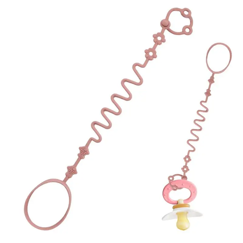 

Silicone Pacifier Chain Anti-Lost Pacifier Clip Chain Adjustable Silicone Safety Strap Nipple Holder Teether Straps Stroller
