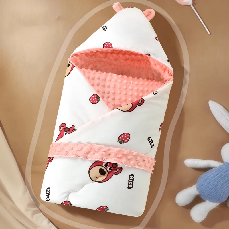 96x96cm Baby Blanket Newborn Baby in the Delivery Room Beanie Velvet Quilt Newborn Supplies Blanket Winter Thickened Quilt