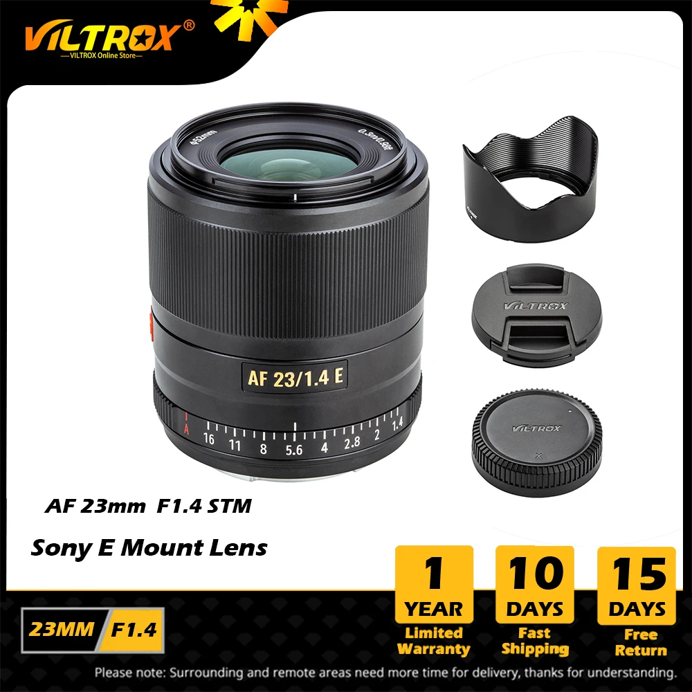 Viltrox 23Mm F1.4 E Messa A Fuoco Automatica Obiettivo Aps-C Obiettivo Compatto Grande Apertura Per Obiettivo Sony E-Mount A6600 A7Riii A7M3 A7Riii Ob