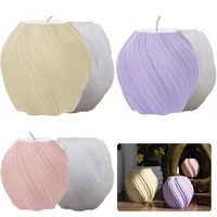 3D Rotating Pillar Candle Silicone Mold Geometric Wave Candle Wax Mould DIY Abstract Art Soap Resin Gypsum Mold Home Craft Decor 6