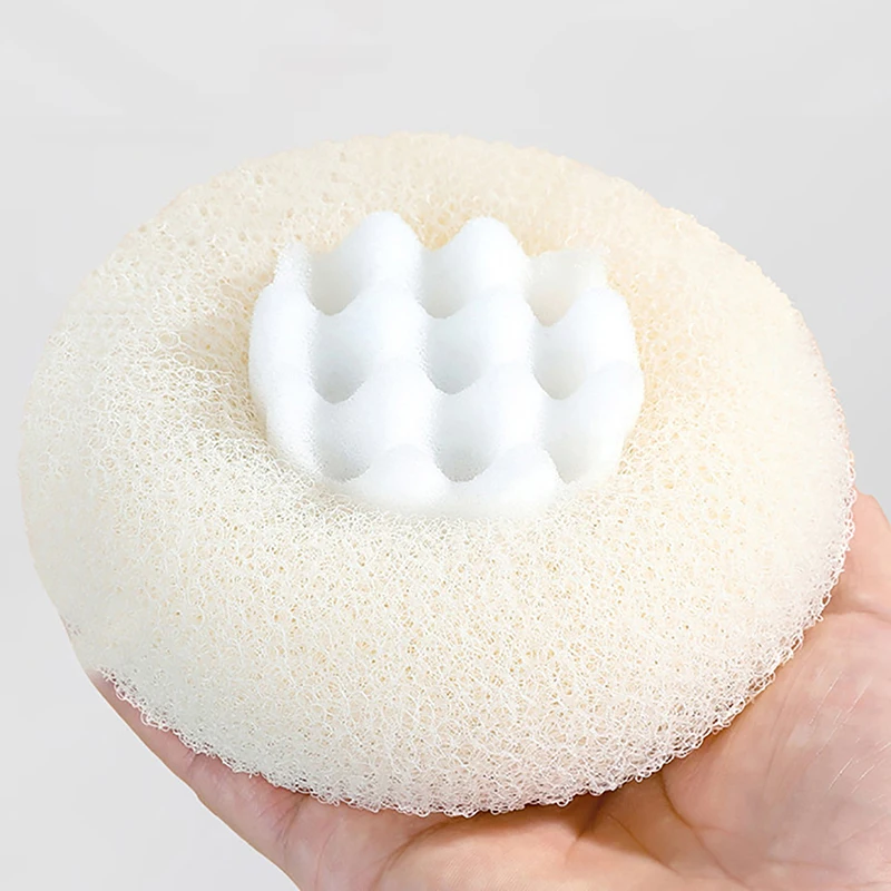 1pc Round Sunflower Shower Ball Super Soft Massage Bath Ball With Suction Cup Brush Bath Towel Mud Sponge Bathroom Accessories