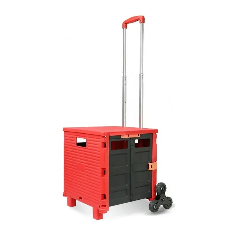 

6 Wheels Pp Shopping Cart Goods Car Easy Mover Shopping Trolley Stair Climber Rolling Cart