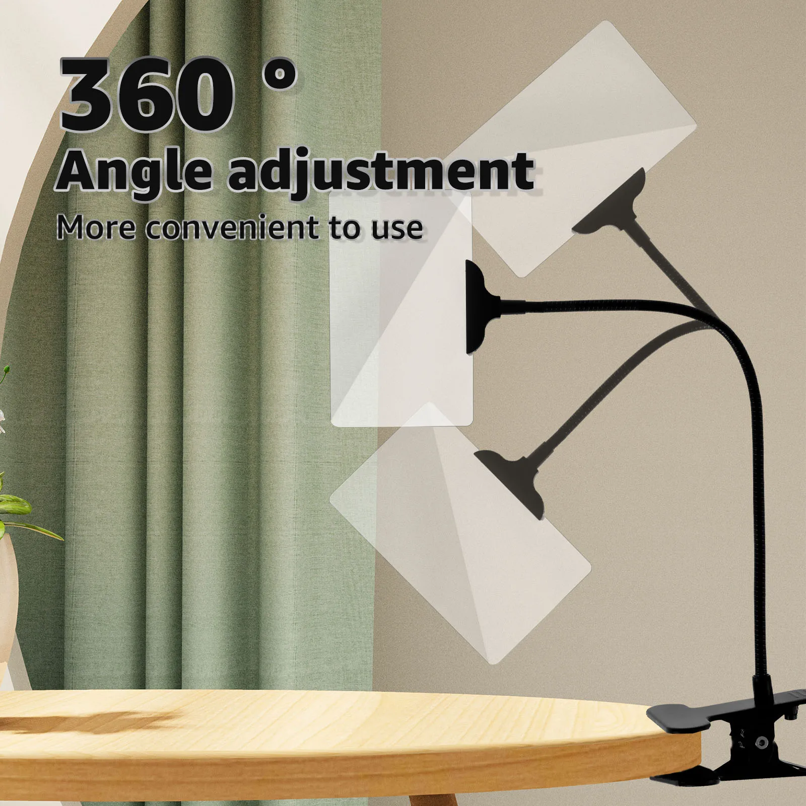 5X Magnifying Glass with Adjustable Clip Hands Free Magnifying Glass with Flexible Neck Large Page Magnifier Reading Magnifier