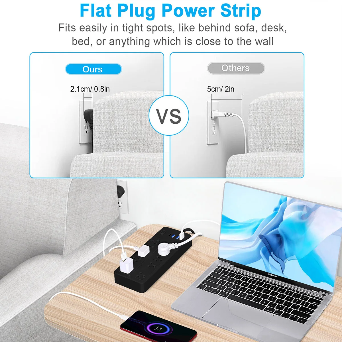 12-Port Power Strip with Surge Protection 5