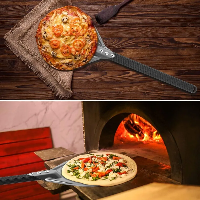7/8/9inch Professional Pizza Spatula Paddle Perforated Aluminum Metal Pizza Turning Peel for Homemade Oven Accessories
