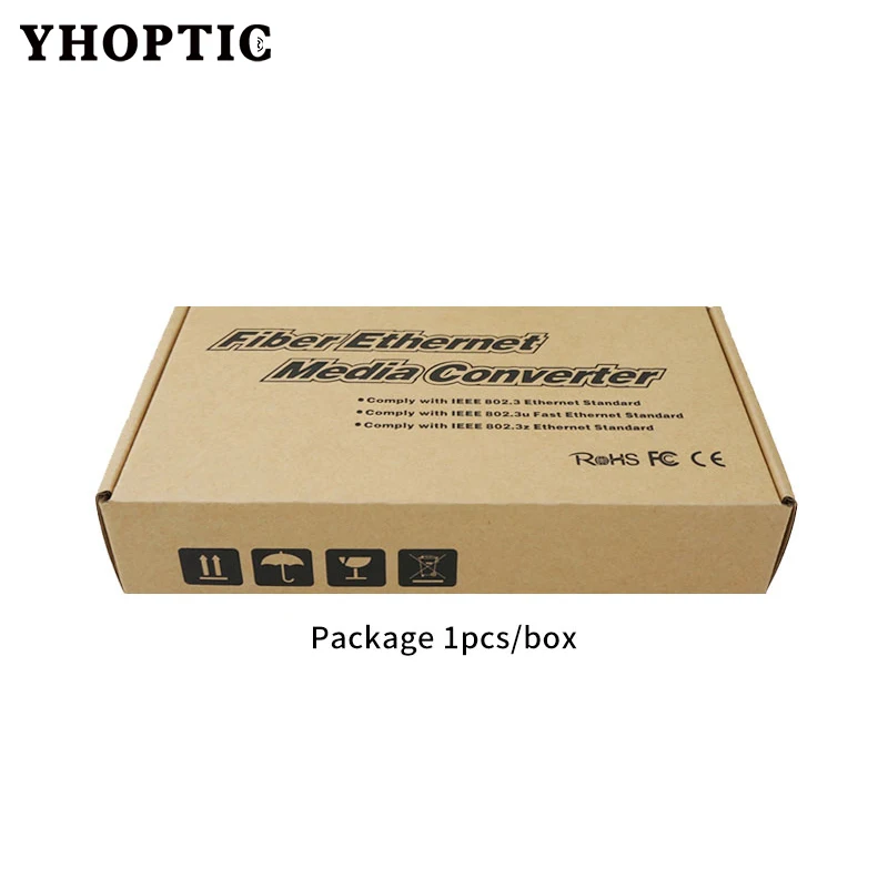 10/100M 25KM 100Mbps Ethernet Fast Ethernet Fiber Switch Transceiver 1 Fiber 1 RJ45 Singlemode Optic Media Converter 1310/1550nm