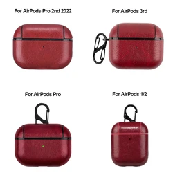 Luxurious Leather PU Earphone Protective Cover - ForAirPods Pro2 2023 (02 - Red)