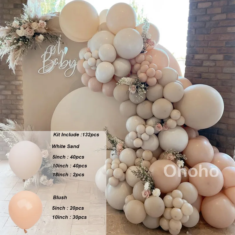 132pcs Beige Blush