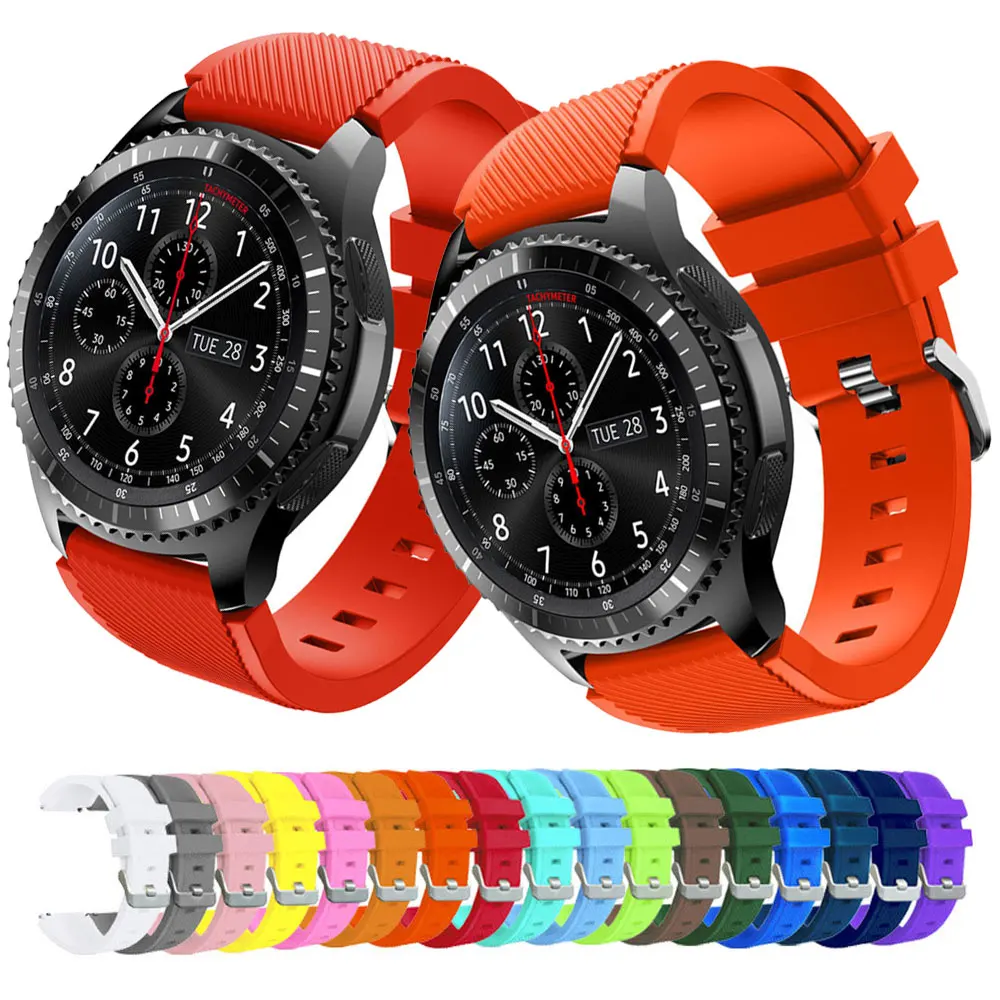 Ремешок силиконовый для Samsung galaxy watch 46 мм 45 Gear S3 браслет смарт-часов Garmin Vivoactive 4 22 |