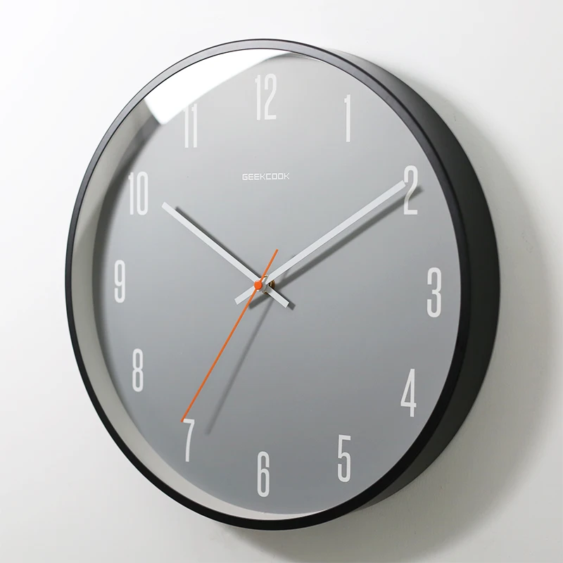 Large Round Silent Wood Wall clock E  