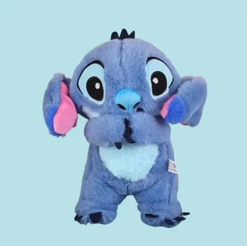 2025 New Lilo&Stitch Plush Doll Breath Child Peluche Kawaii Soothes Toy Anime Baby Music Light Sleep Toys Pink Stitch Kid Gifts 4
