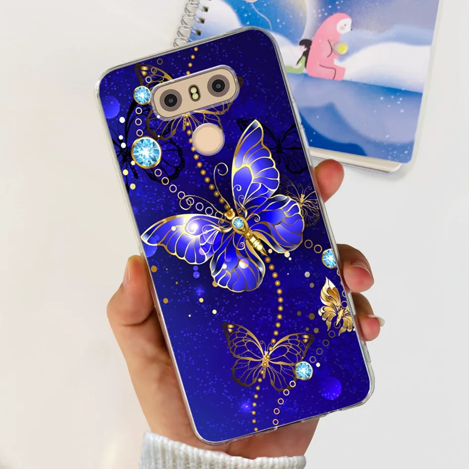 For LG G6 Plus Case LGM-G600K Phone Cases Popular Flower Soft Silicone Clear Protective Shell For LG G6 G 6 LG6 LGG6+ Back Cover 5