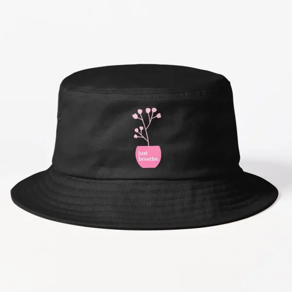 

Just Breathe Bucket Hat Bucket Hat Mens Fishermen Fashion Solid Color Black Outdoor Sport Casual Summer Fish Hip Hop Sun Boys